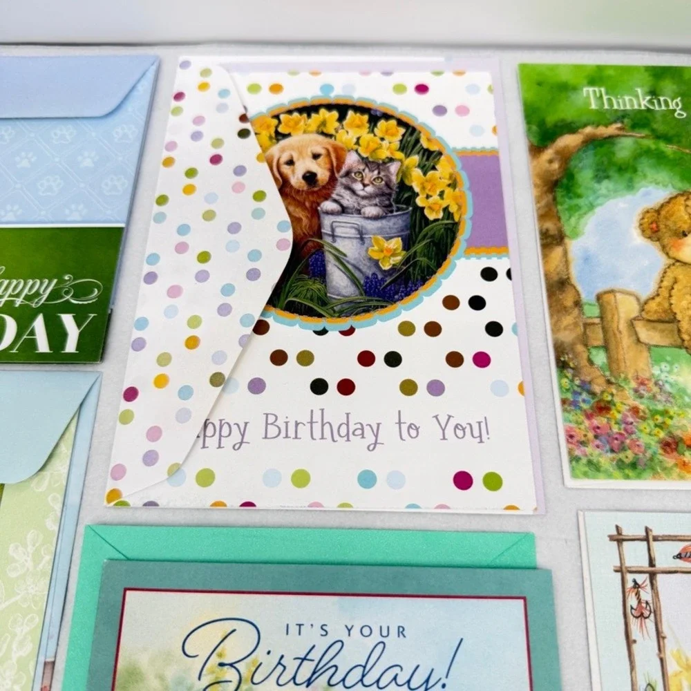 Greeting Cards Mixed Lot Animal Bear Cat Dog Stationery Occasion Ephemera